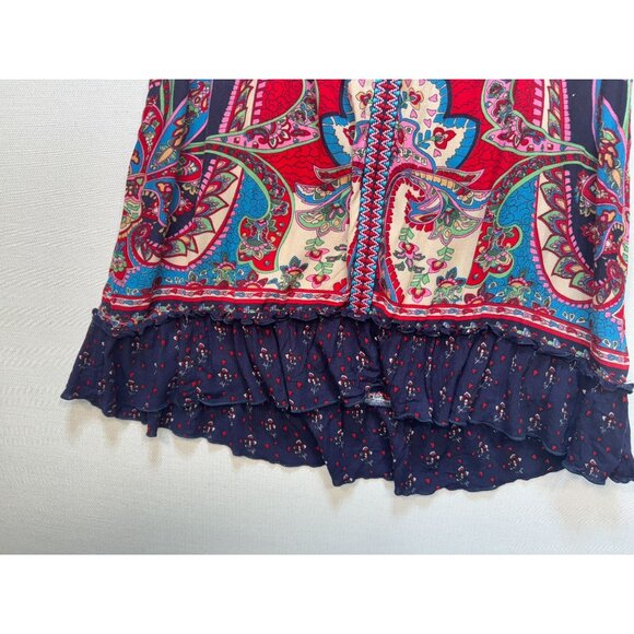 Bila Womens V Neck Fashion Boho Top Sleeveless Size XL Multi Paisley Lightweight - Picture 6 of 10